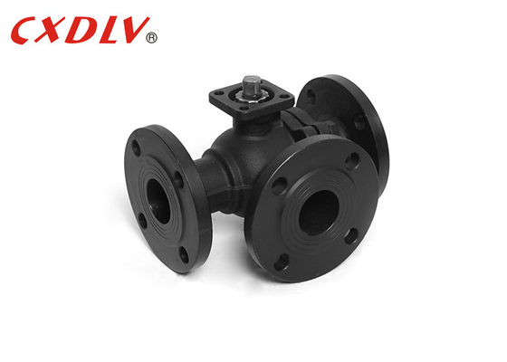 3 Way Flanged Ball Valve PN16 Thép đúc với ISO5211 TOP