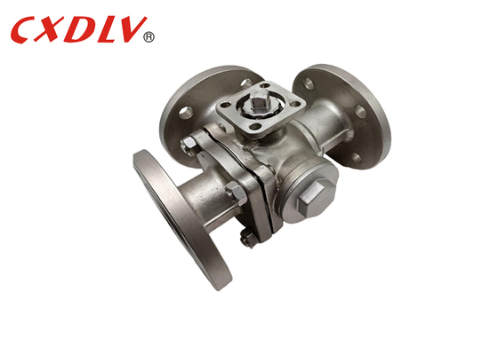 Van bi 3 ngả chữ T bằng thép không gỉ với áp suất cao và mặt bích ISO5211 TOP và áp suất PN16
