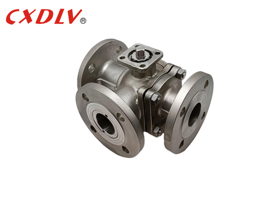 Van phân dòng 3 ngã toàn bộ cổng, mặt bích PN16 với TOP ISO5211