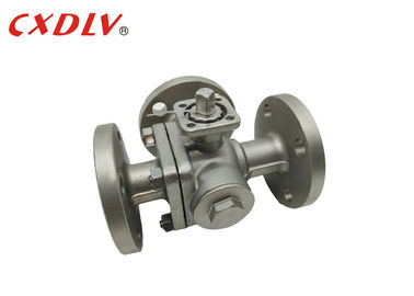 Q45F 16P T - Cổng 3 mặt bích Van cầu CF8M Van nổi điều khiển nền tảng cao