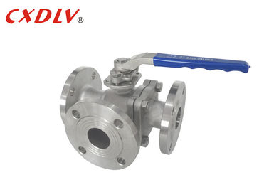 Lỗ khoan đầy đủ SS 3 Way Flanged Ball Valve T / L Port Floating Valve