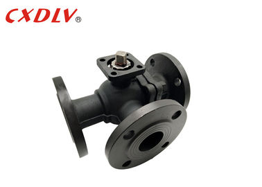 Flange End Cast Steel L-port 3 Way Flanged Ball Valve PN16 4 Inch Gắn trực tiếp cho tự động hóa