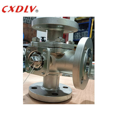 Van bi 3 ngã toàn cổng kết nối bích L-Bore PN16 với mặt bích ISO5211
