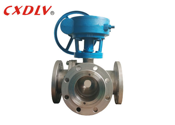 PTFE Ghế T Cổng Hoạt động Bánh răng SS 150LB Van bi 3 chiều