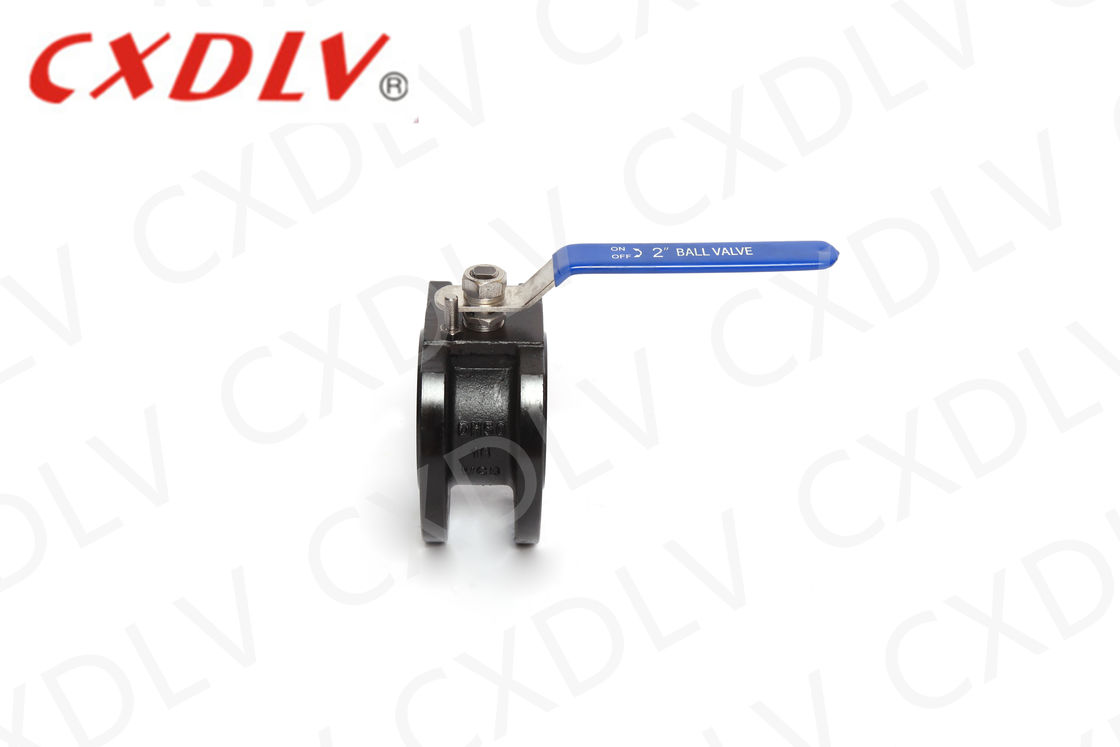 WCB Carbon Steel Wafer Ball Valve với chỗ ngồi PPL và kích thước DN50 để điều khiển khí dầu nước