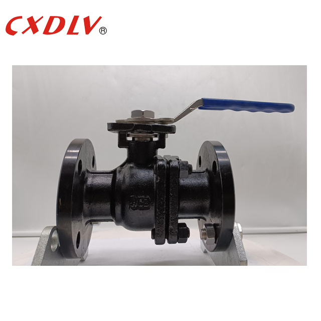 2-PC Split Ball Valve Flange Kết nối với ghế PTFE ISO5211 Lắp đặt TOP Stainless Steel Handle Lever
