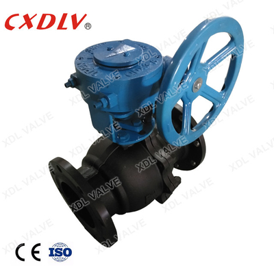 2 miếng thép không gỉ van bóng WCB Worm Gear hoạt động