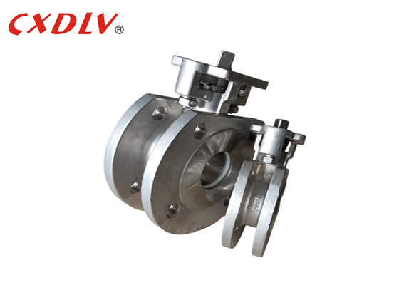 Van bi đĩa thép không gỉ CF8, mặt bích, thân chắc chắn một mảnh, trục trần với phớt điều chỉnh được, PN16