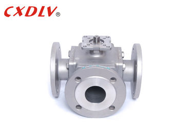 Thân nhỏ đầy đủ 3 mặt bích Van bi vuông với thân gắn