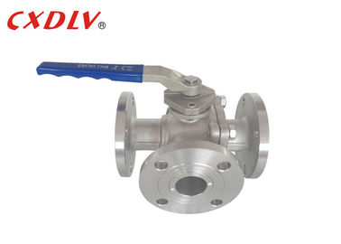 Lỗ khoan đầy đủ SS 3 Way Flanged Ball Valve T / L Port Floating Valve