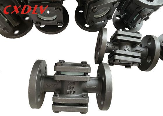 Kết nối RF 150LB WCB Flanged Sight Glass với cửa sổ đôi